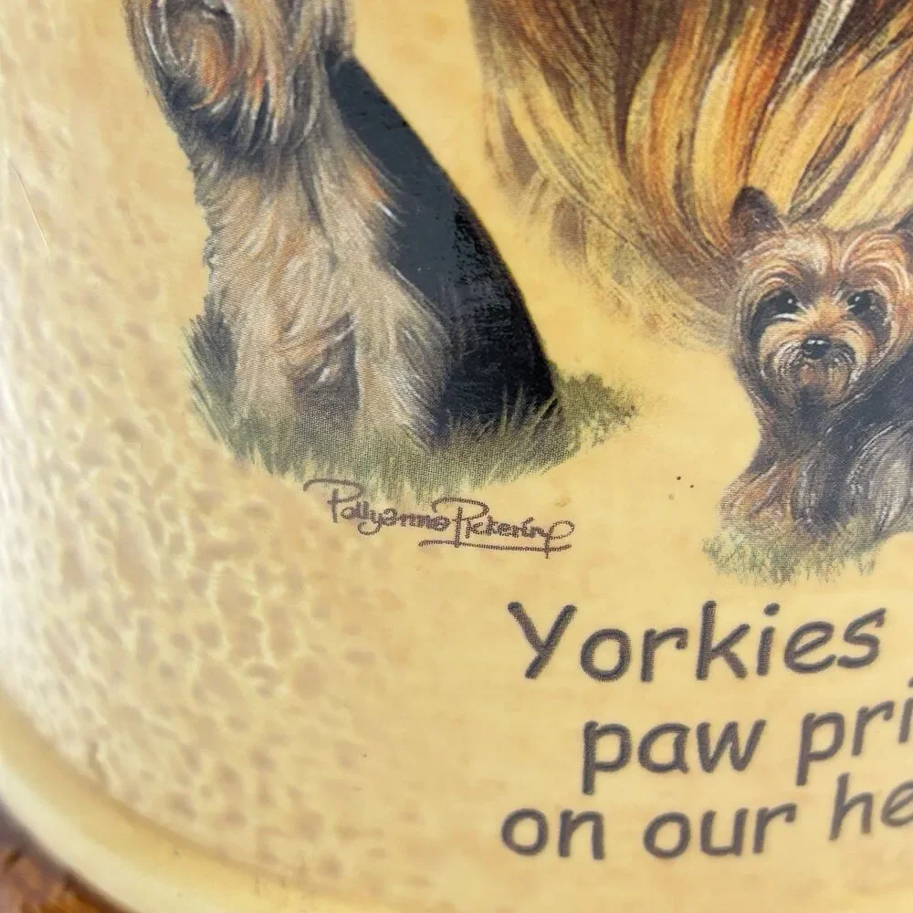 Yorkie Terrier Dog Stoneware Treat Jar Canister Tail Waggin Bradford Exchange 07